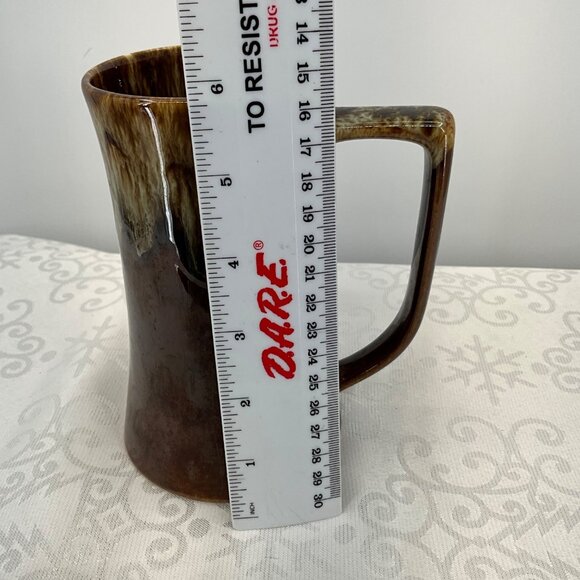Vintage Brown Drip Glaze Ceramic Mug 5 3/4" - Picture 3 of 8